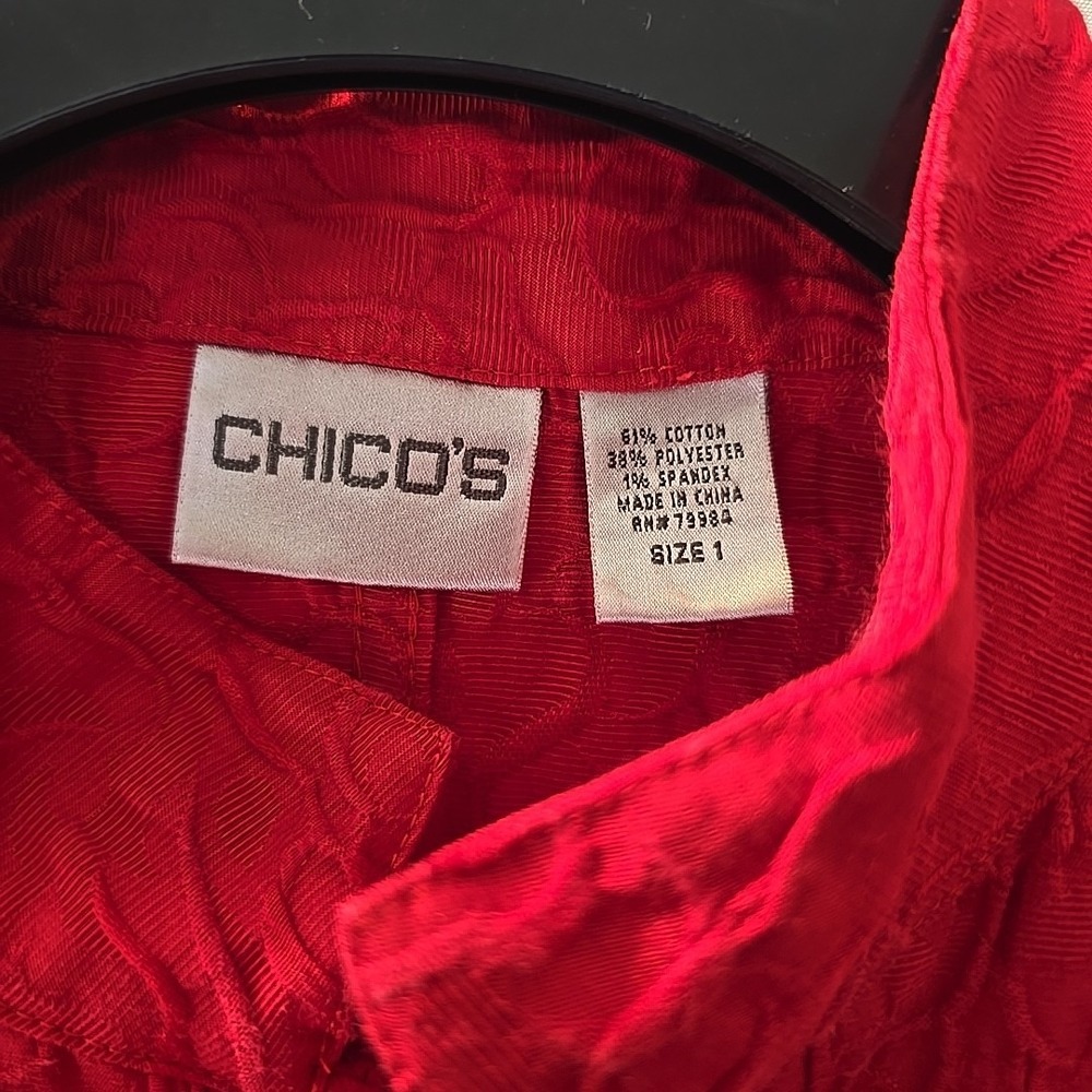 Chicos Button Down Top Light Jacket Cardigan Crin… - image 8